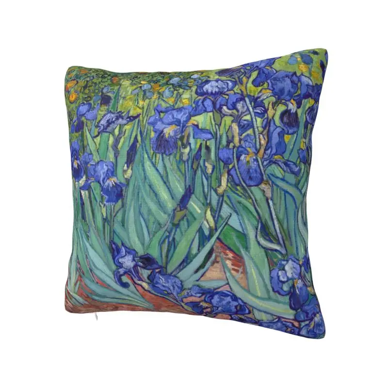 Irises By Vincent Van Gogh Modern Throw Pillow Covers Home Decorative Art Flowers Painting Car Cushion