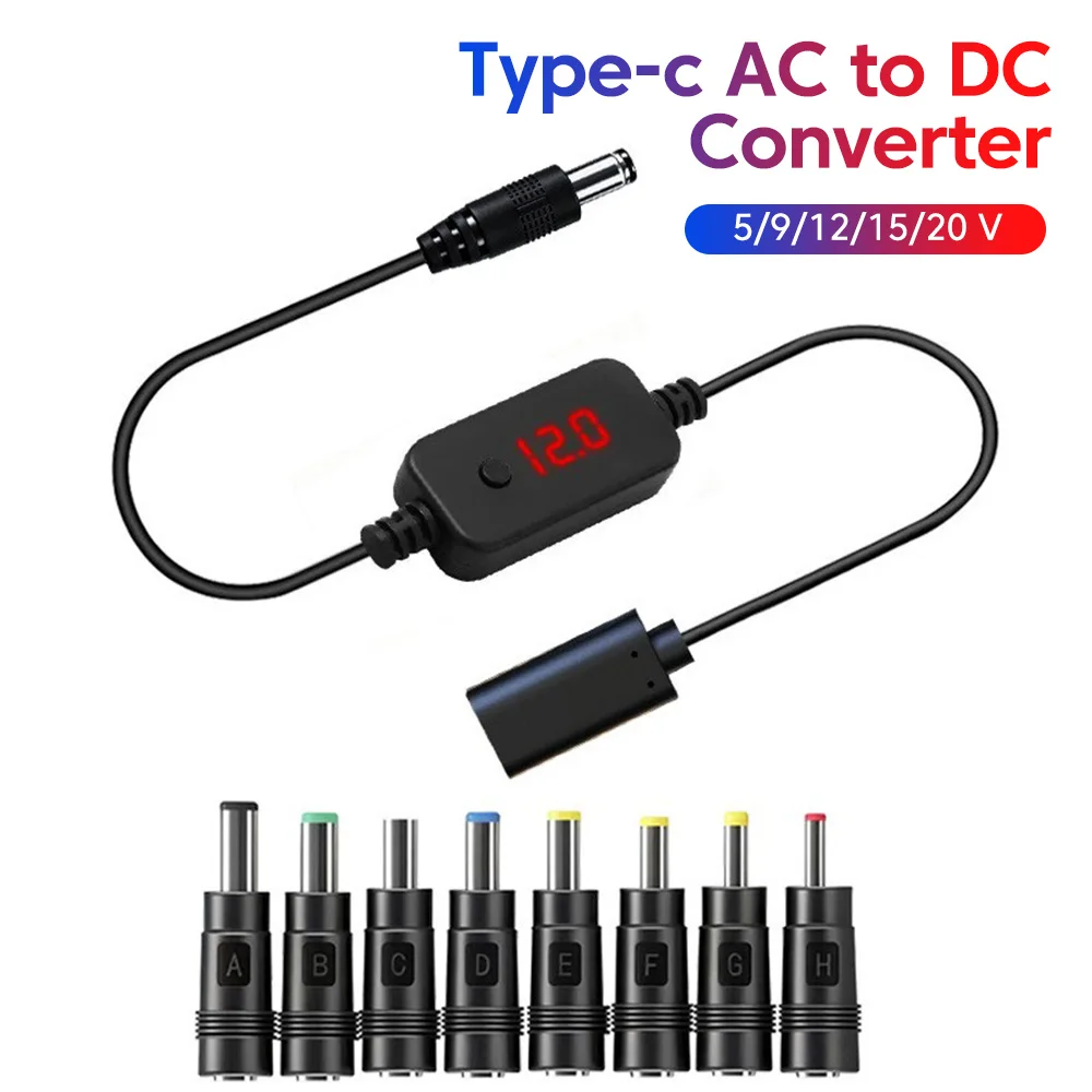 USB-C-auf-DC-Stromkabel, Typ-C-auf-DC-Schnellladung, 5V-auf-12V-Boost-Konverterkabel-Adapter für WLAN-Router, TV-Box