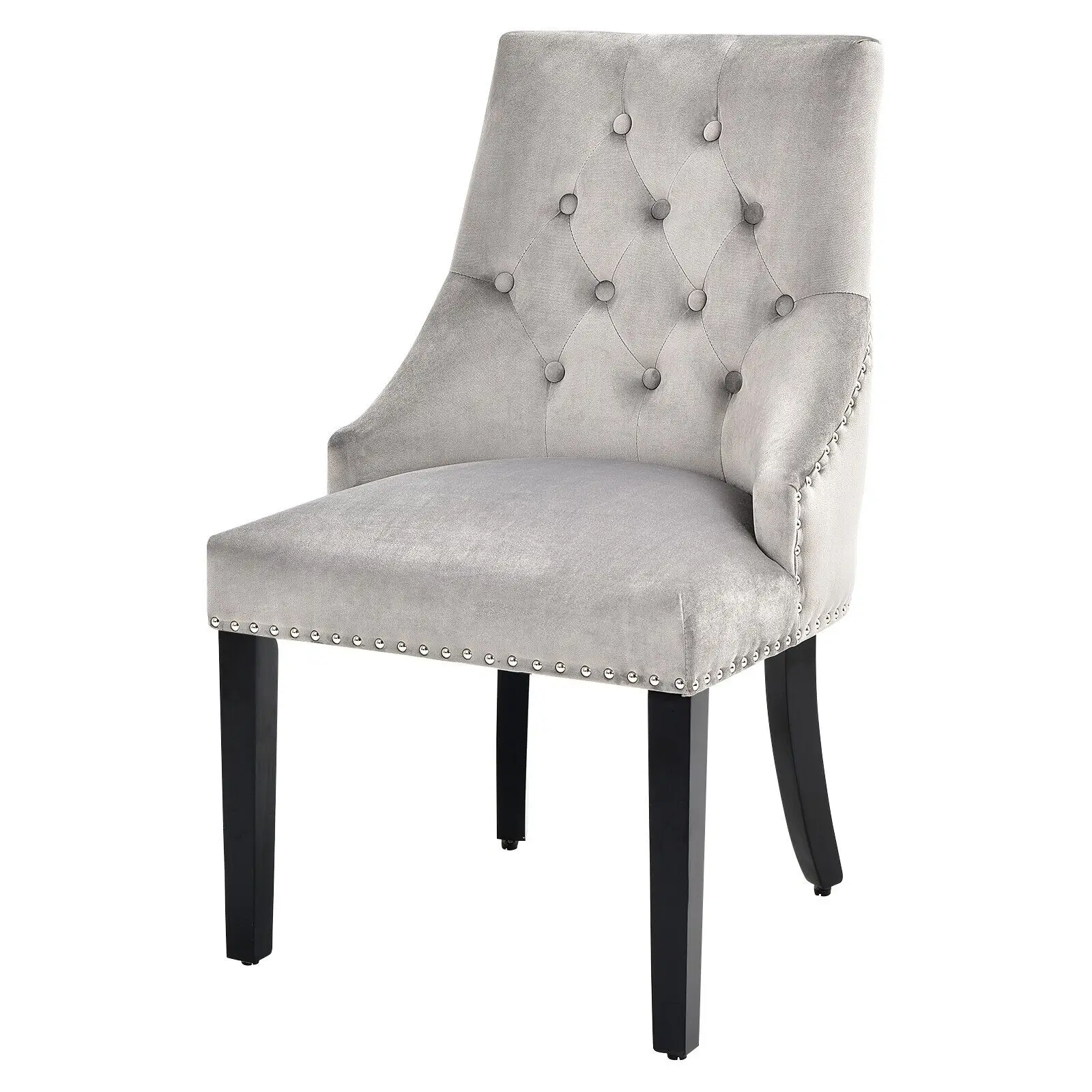 GOFLAME Modern Button-Tufted Dining Chair Upholstered Side Chair with Nail head Trim