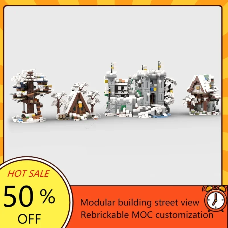 Mini Winter Medieval and Forest Collection MOC Creative street view Model Custom Puzzles Architecture DIY Education Model Toys