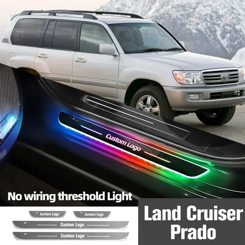 

For Toyota Land Cruiser Prado J90 J120 J150 Car Door Sill Light Customized Logo LED Welcome Threshold Pedal Lamp Accessories