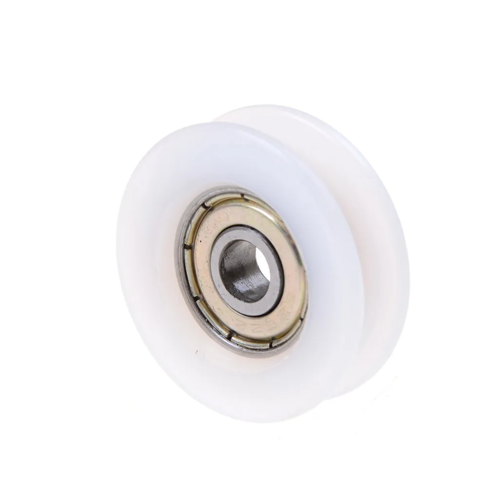 1pc U-shaped Groove Metal Shield Nylon Pulley Wheels Roller Ball Bearings 6*30*10mm Furniture Hardware Accessories