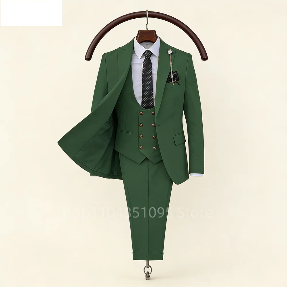 

Мужские оранжевые костюмы-тройки, модный крой slim fit, для женихов, смокинг, для официальных мероприятий и деловых встреч, пиджак + жилет + брюки