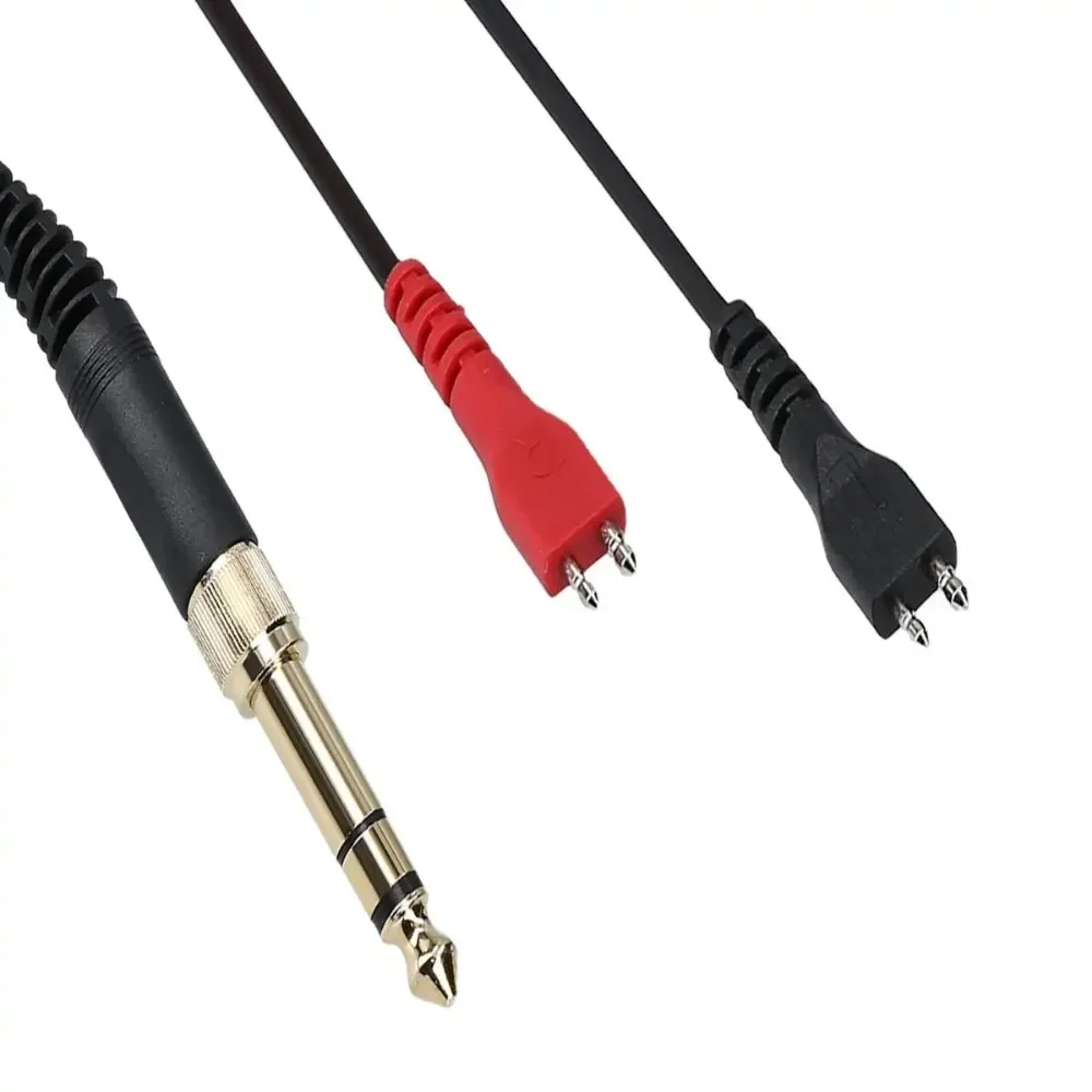 สายสายไฟต่อเปลี่ยนสำหรับ Sennheiser HD25ขนาด6.35มม. AUX 3.5มม. HD224 HD230 HD250หูฟัง HD420 HD414
