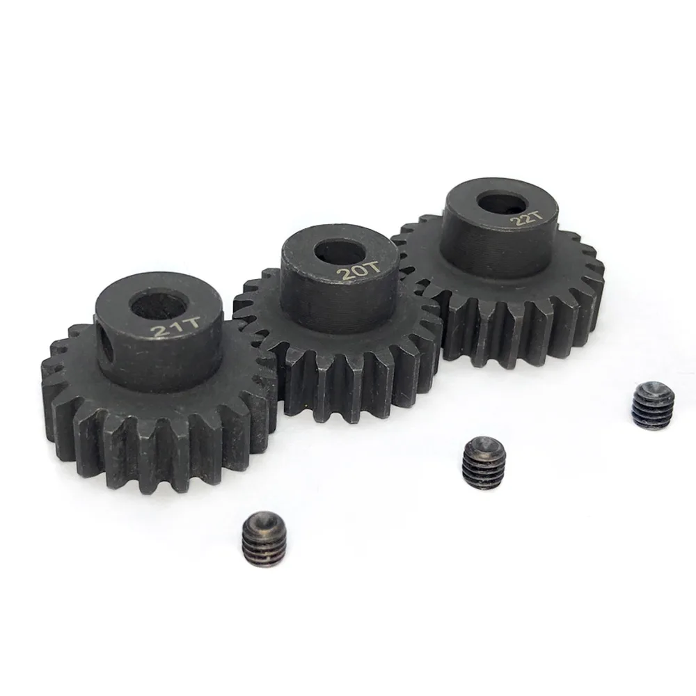 Ysido 20t 21t 22t pinhão do motor engrenagem de aço endurecido 5mm eixo para rc crawler peça do carro curto curso caminhão traxxas 1/5 xmaxx 8s