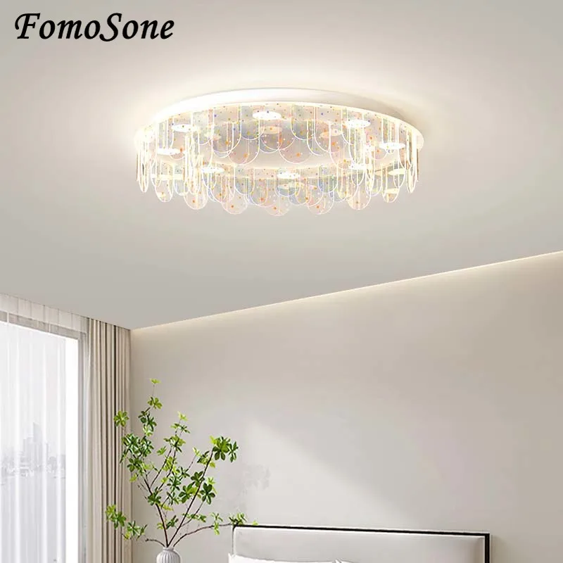 Sulla casa plafoniera colorata circolare decorazione della casa illuminazione Design soggiorno camera da letto studio lampade e lanterne per la casa intelligente