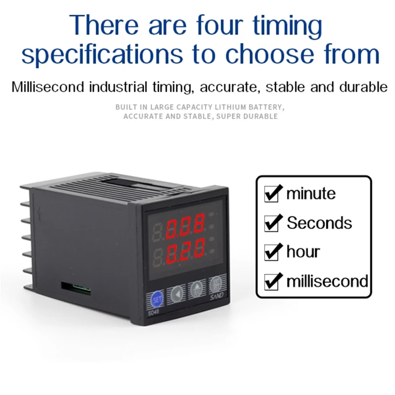 220V Industrial Cumulative Timer with Relay Output Control Electronic Switch Powered Timer for Automation