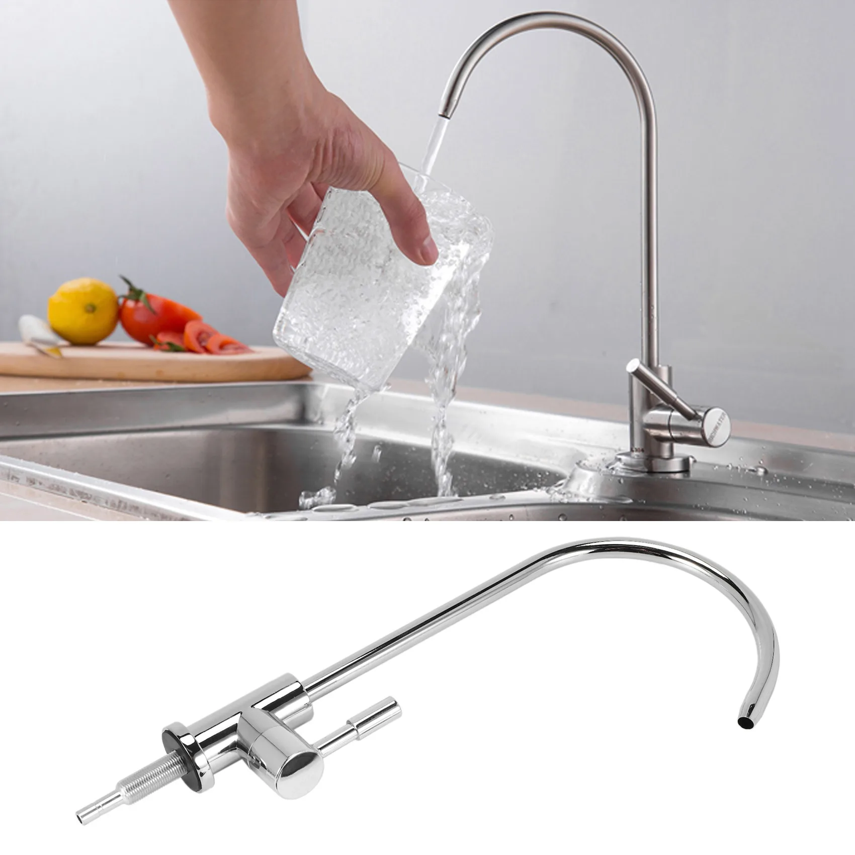 Robinet de filtre à eau potable chromé A26I-1/4 pouces, robinet de cuisine d'évier à osmose inverse