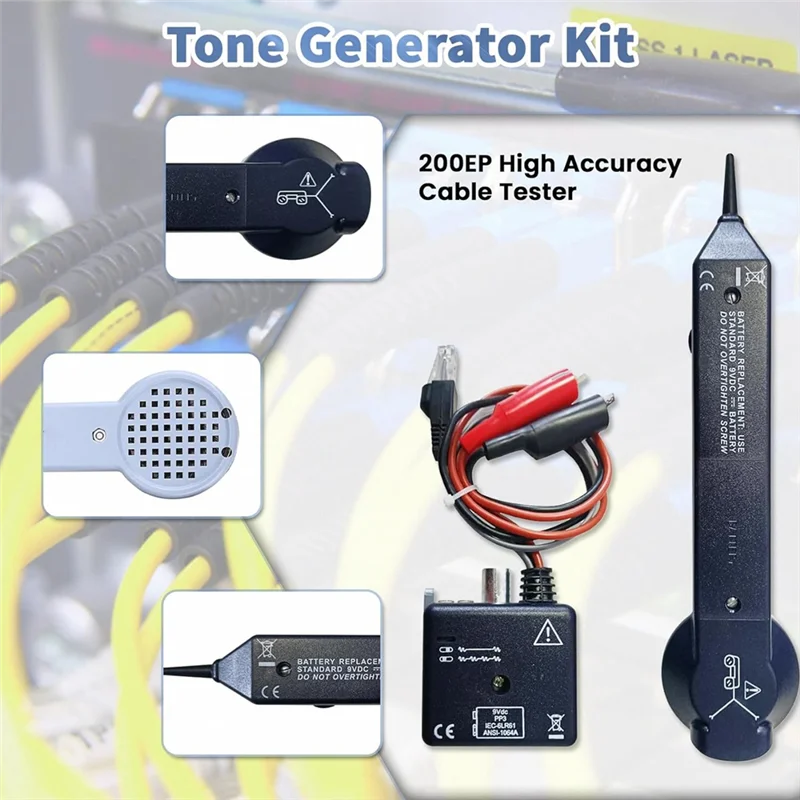 

Tone Generator Kit, Wire Tracer Circuit Tester, 200EP High Accuracy Cable Tester, Tone And Probe Kit Line Finder Easy Install
