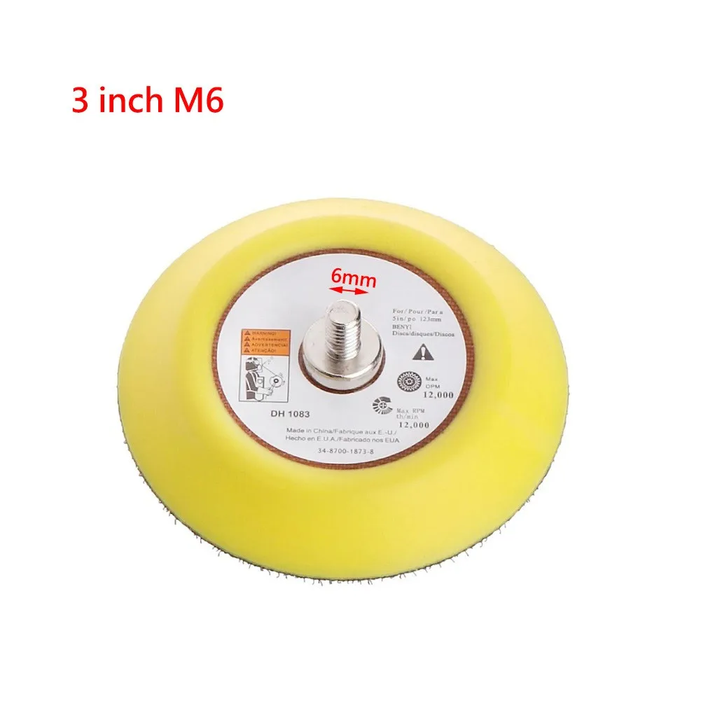 2/3/5 Inch Polishing Sanding Disc M6/M8 Backing Pad Hook And Loop Backer Plate Polishing Pad For Pneumatic Sander Power Tool