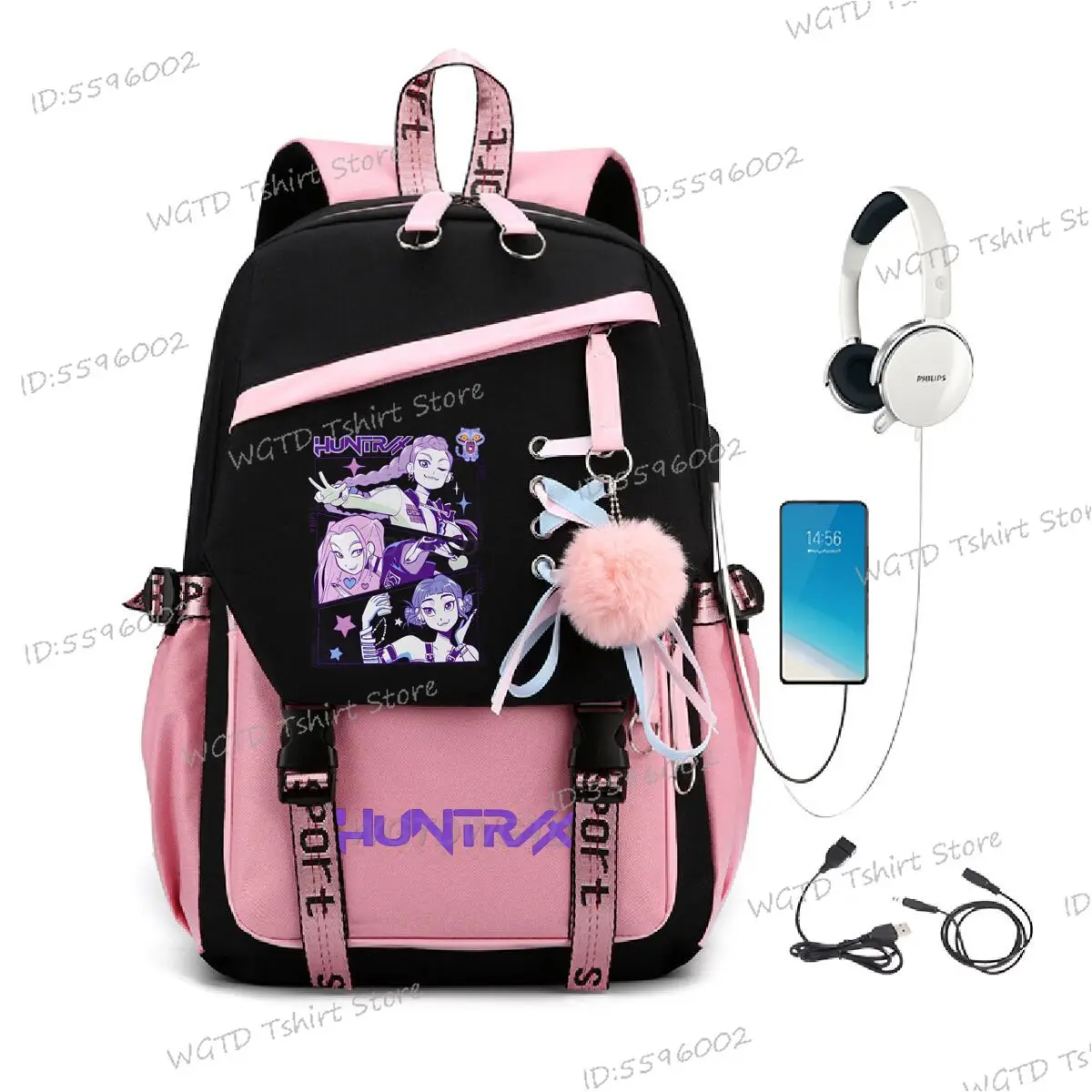 

KPop Demon Hunters School Bags for Teenage Girls USB Charging Youth School Backpacks 2025 Movie Fans Gift Laptop Travel Bagpacks