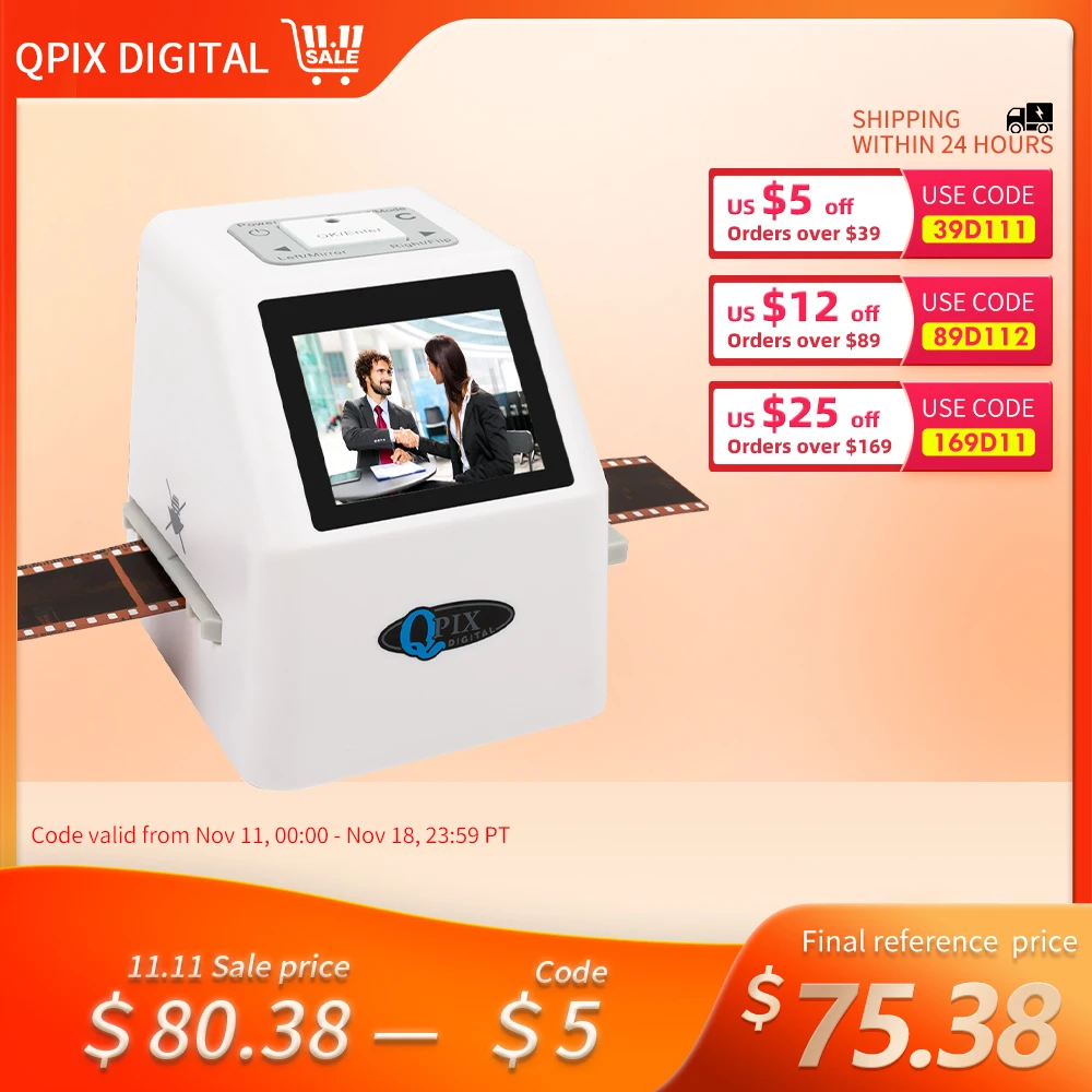 Portable 35mm Negative Slide Film Scanner Resolution 22 Mega Pixels 110 135 126KPK Digital Converter 8mm Slide Scanners