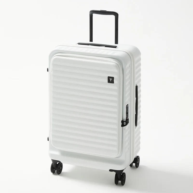 Concha de equipaje con apertura lateral de gran capacidad con ruedas silenciosas, maleta de embarque de 20 pulgadas, maleta con tapa abatible, PC tr expandible