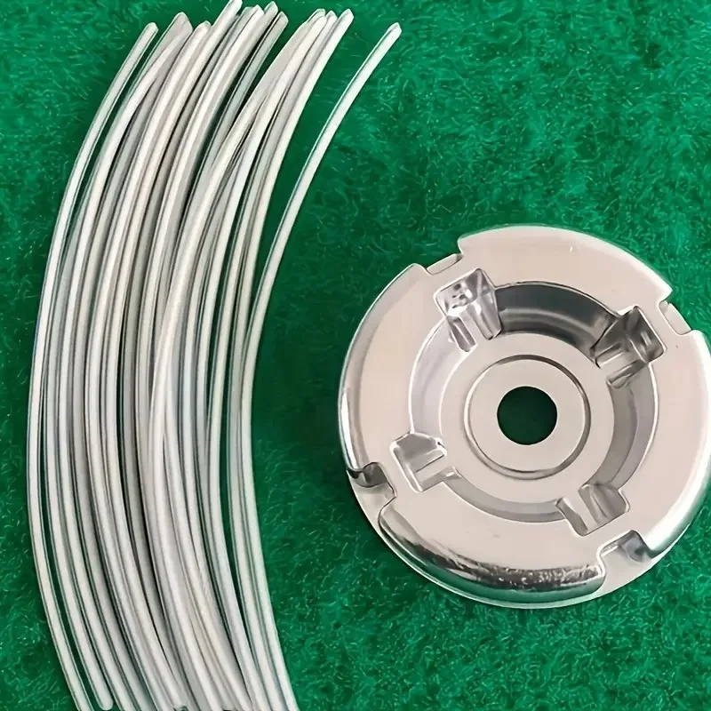 1 Conjunto de Cabeça de Aparador de Alumínio + Kit de Fio de Aço, Cabeça Universal para Roçadeira de Grama e Cortador de Grama para Jardim