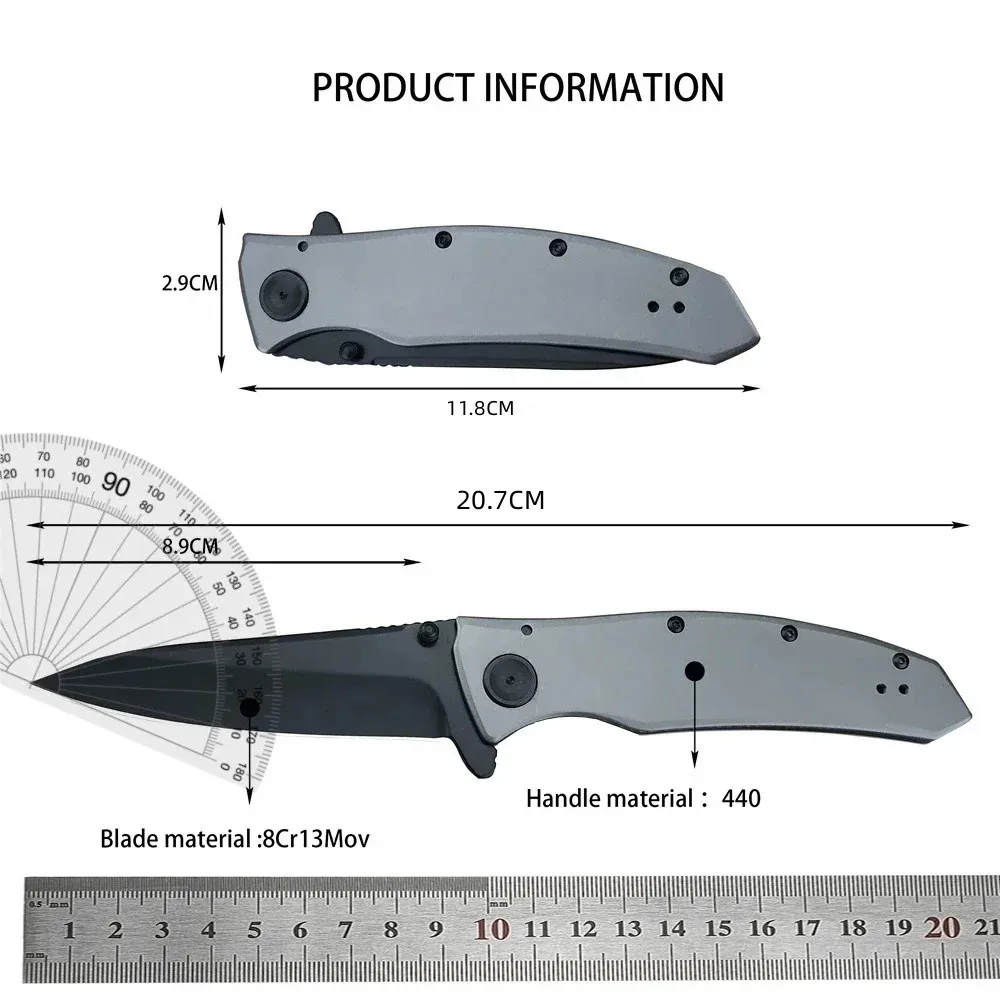 KS 2200 Grid Speedsafe Auxiliary Flap Pocket Folding Black 8Cr13Mov Blade Stainless Steel Handle Outdoor Camping Utility Tool