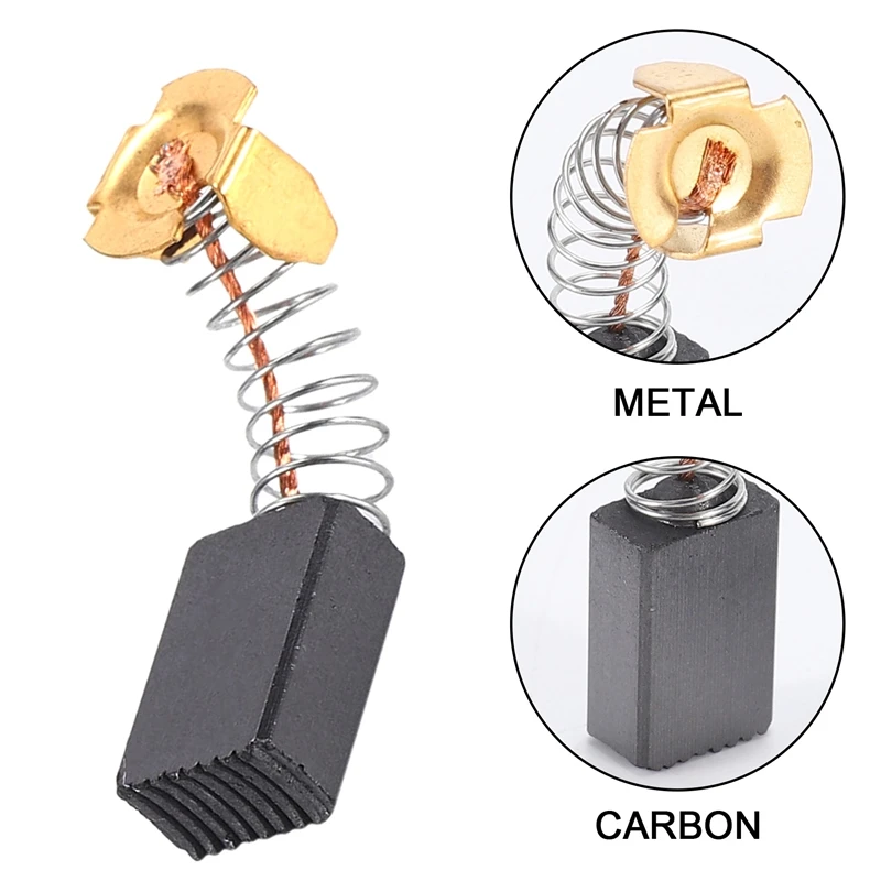 Brosses en carbone pour moteur de perceuse électrique, 15x9x6mm, 2 pièces