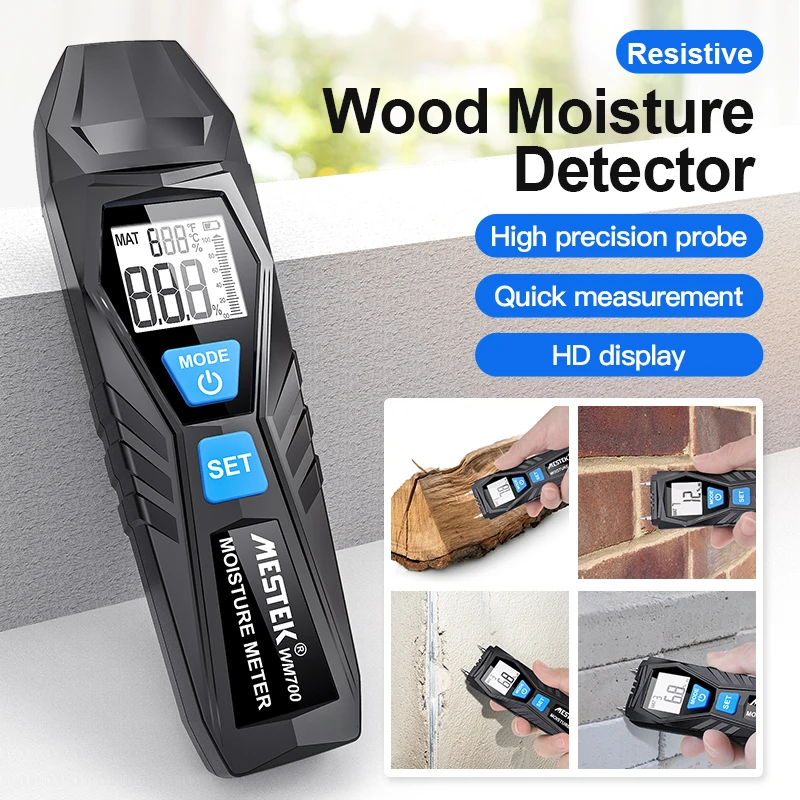 Two Pins Moisture Meter For Wood  Digital Timber Damp Detector Portable Humidity Tester Wall Hygrometer Wood Humidity Tester