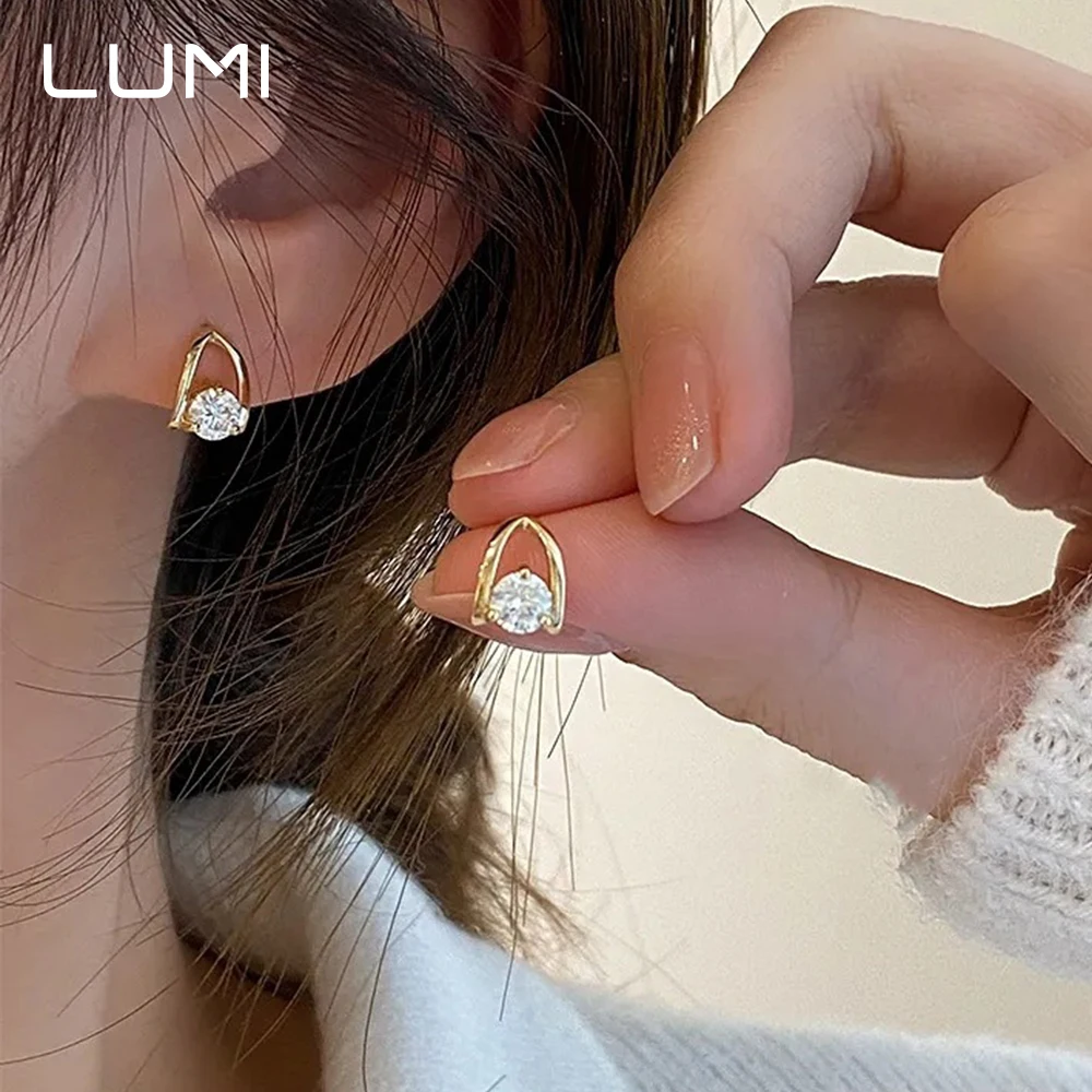 0.5-1 CT أناقة L شكل مويسانيتي وأقراط للنساء 100% 925 أقراط فضية مجوهرات فاخرة القرط GRA معتمد