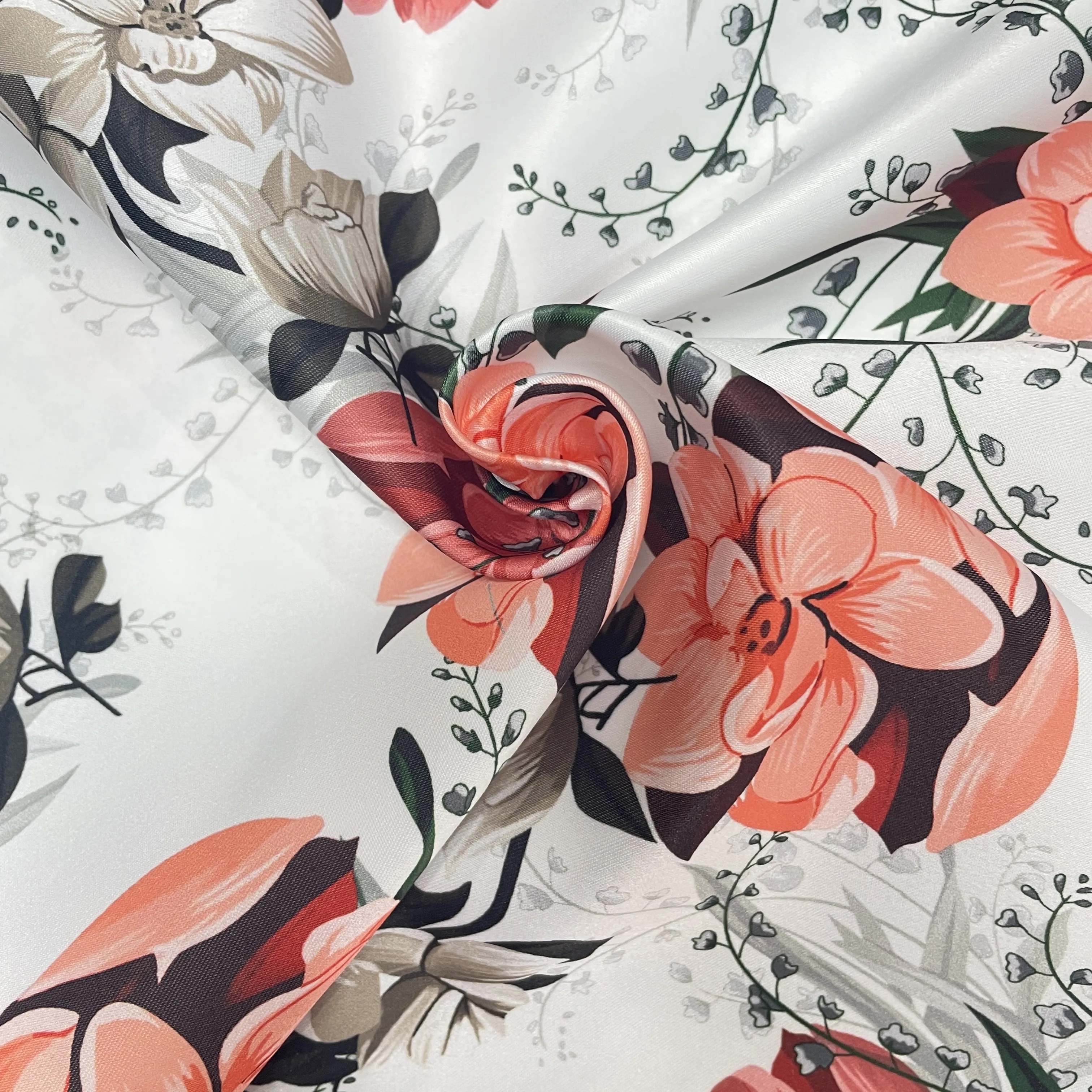 

Zhehui Textile Cheap Wholesale Digital Print Garment 100 Polyester Dull Face Printed Floral Satin Fabric For Sale