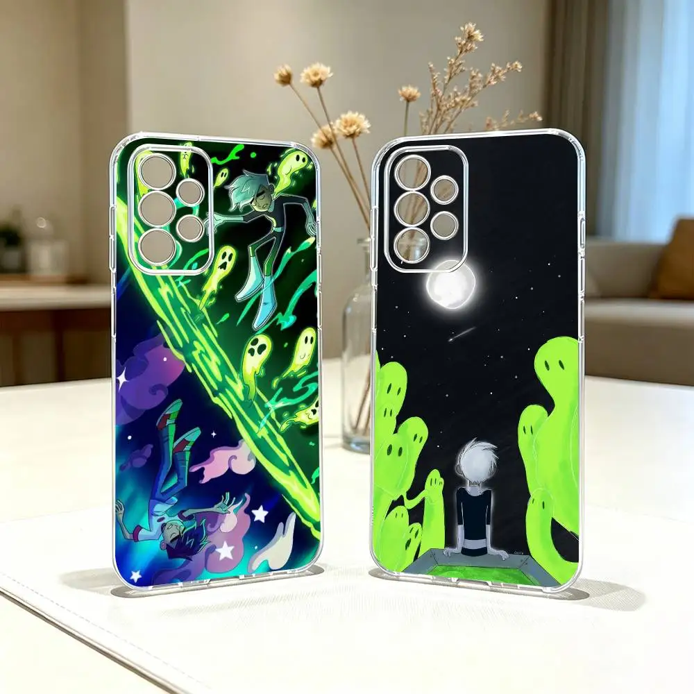 

Cartoon D-Danny P-Phantom Phone Case Transparent Silicone Soft For Samsung S25,S24,S21,S22,S23,S30,Ultra,S20,Plus,Fe