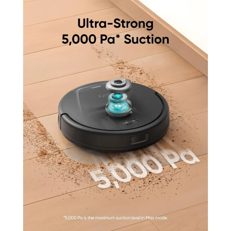 L60 Robot Vacuum, Ultra Strong 5,000 Pa Suction, iPath Laser Navigation, for Deep Floor Cleaning, Ideal for Hair, Hard Floors