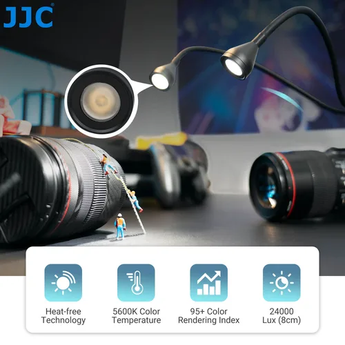 Imagen 2 del producto JJC-luz LED de brazo Macro con brillo ajustable de 10 niveles, iluminación de fotografía Macro para Canon, Nikon, Sony, Olympus, Fujifilm DSLR