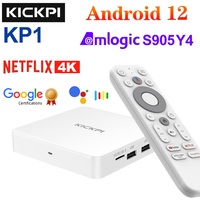 KICKPI KP1 Google&Netflix Certified TV Box Android 12 Amlogic S905Y4 2GB 32GB Voice Support AV1 1080P 5G Wifi BT5.0 Androidtv