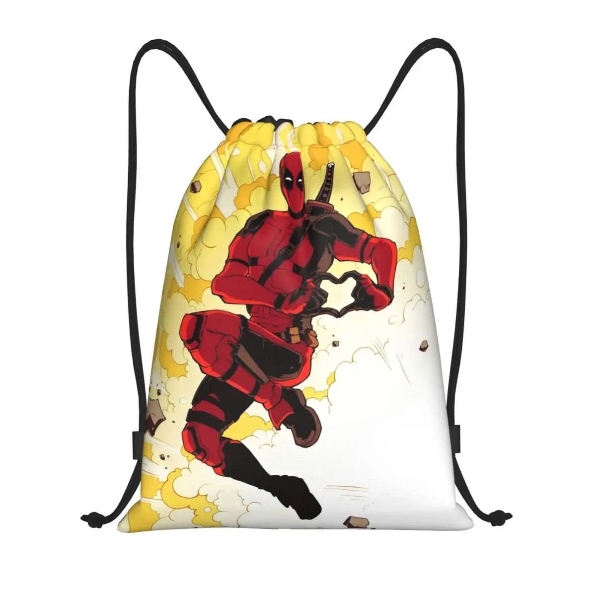 

Custom Deadpool Drawstring Bags Men Women Lightweight Superhuman Sports Gym Storage Backpack