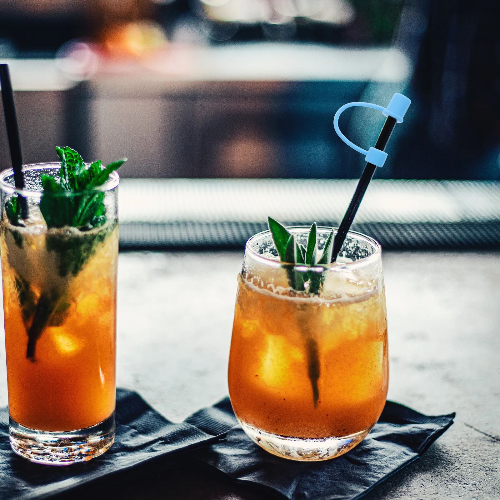 

10 Pcs Straw Dust Cap Stylish Covers Drinking Stainless Steel Plug Silicone Plugs Tip Silica Gel Caps Elastic