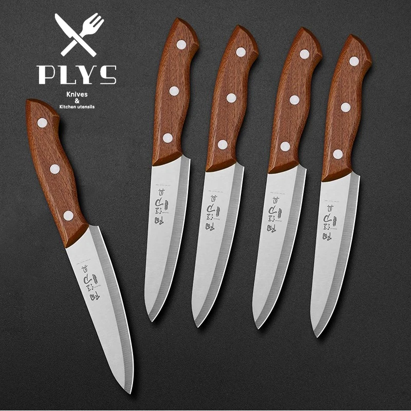 PLYS Stainless Steel Fruit Knife, Kitchen Cooking Sharp Cutting Knife, Portable BBQ Meat Eating Knife