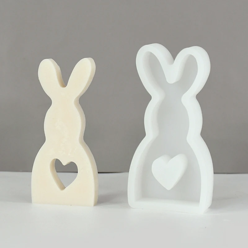 

Easter Rabbit Silicone Mold Gypsum Car Mounted Incense Expanding Gypsum Soap Mold Easter Party Fondant Cake DIY Tools Home Decor