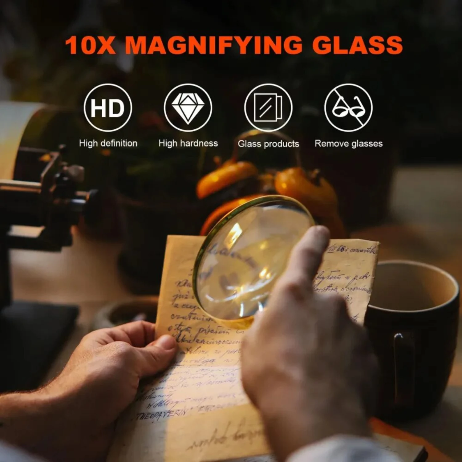 Engaging, precise, and efficient Handheld Wooden 10X Magnifying Glass for Learning, Reading, and Fault Finding - Magnifier with 