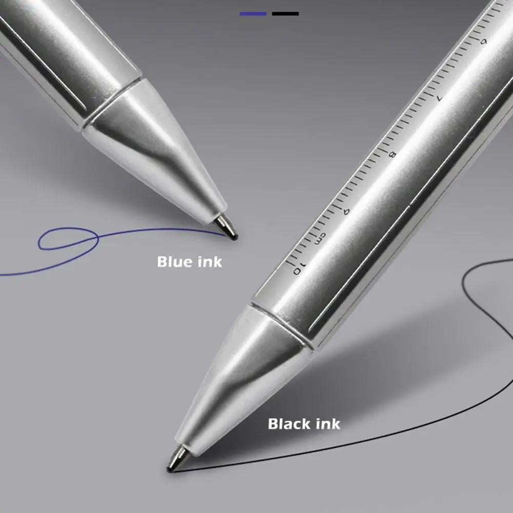 Kreativer Plastik-Schiebemaßstab-Stift 1,0mm mit Skala, Kugelschreiber mit Druckmechanismus, Gelstift für Schüler