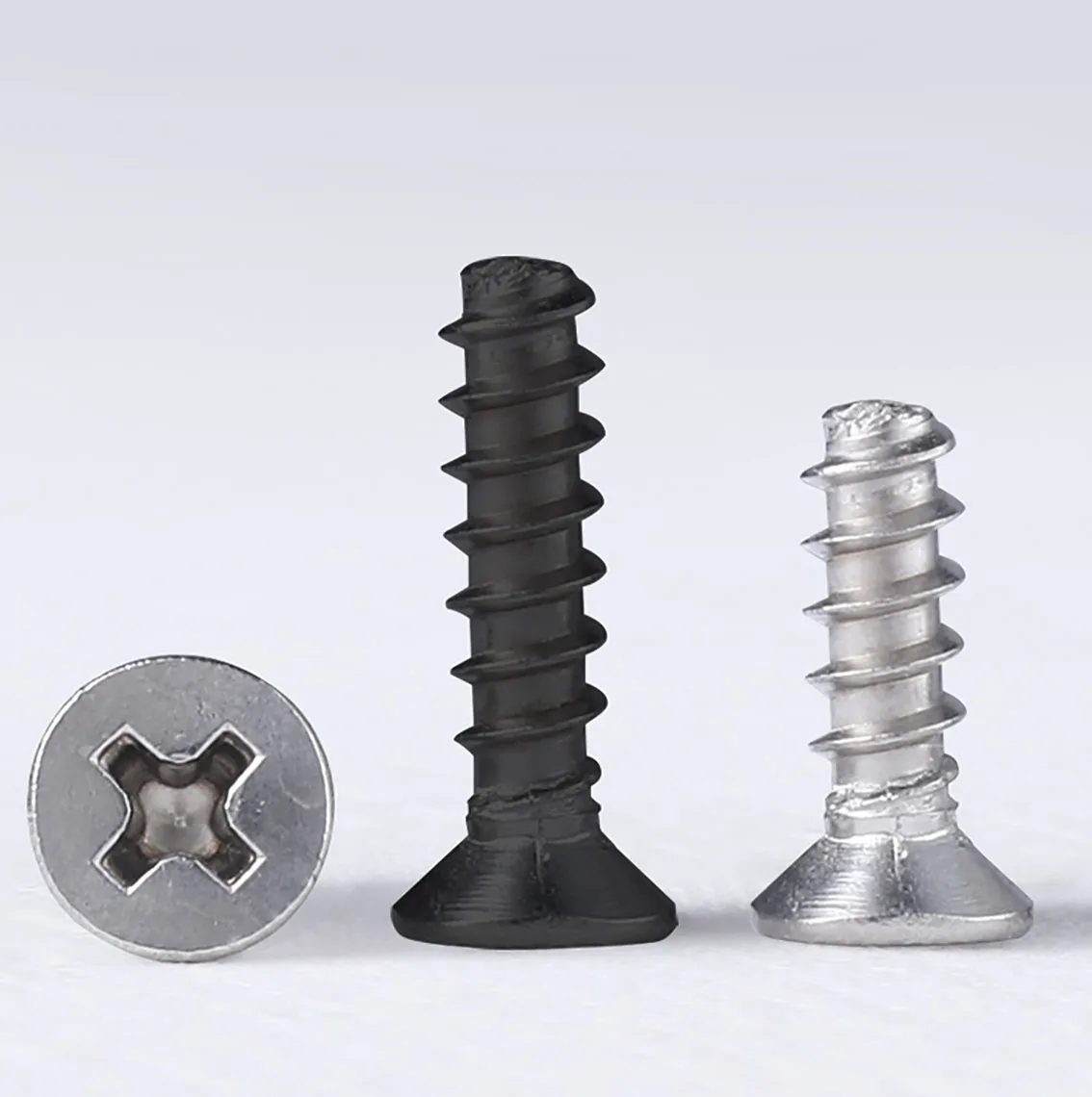 Tornillos autorroscantes de cola plana avellanada Phillips, M1.4-M4, cabeza plana cruzada, pernos pequeños de extremo plano, Zinc negro/niquelado