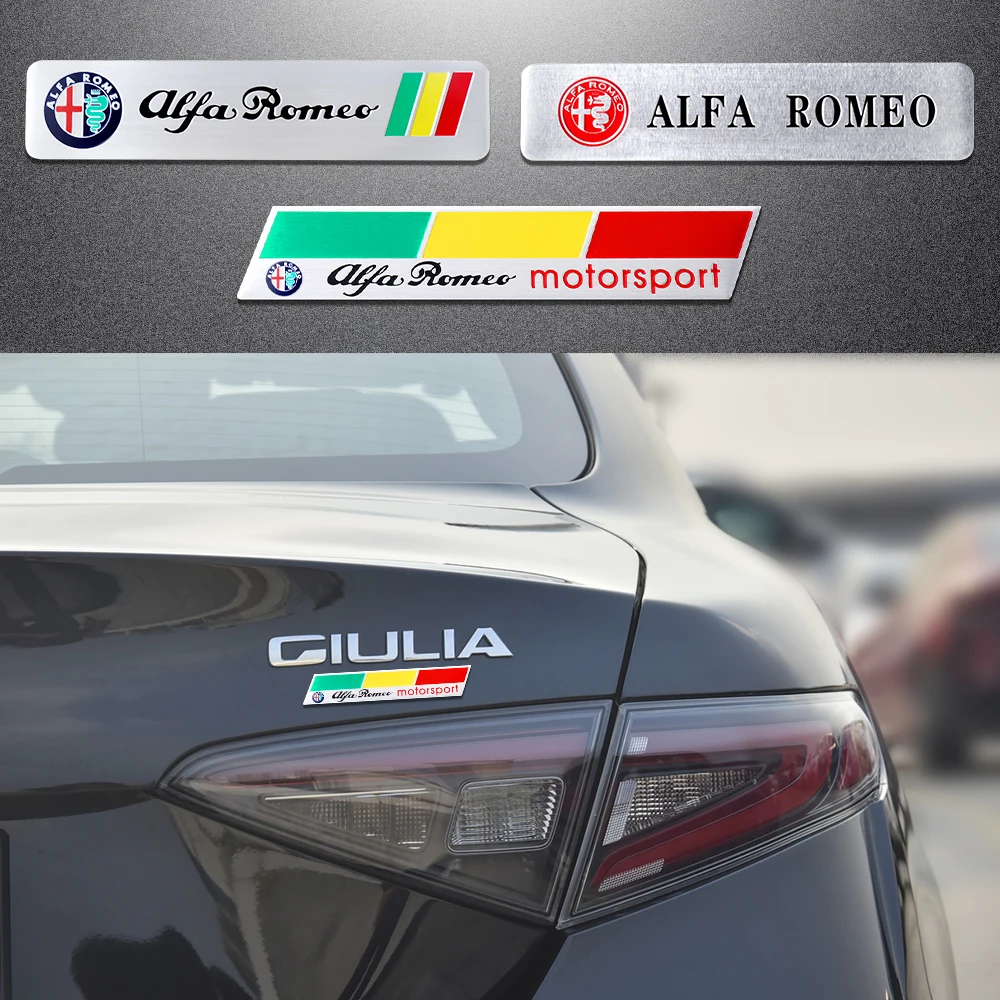 ثلاثية الأبعاد سبائك الألومنيوم ملصقات جسم السيارة الجذع الديكور ملصق مائي السيارات شارة شعار تصفيف السيارة ل ألفا روميو تونال جوليتا ميتو #6
