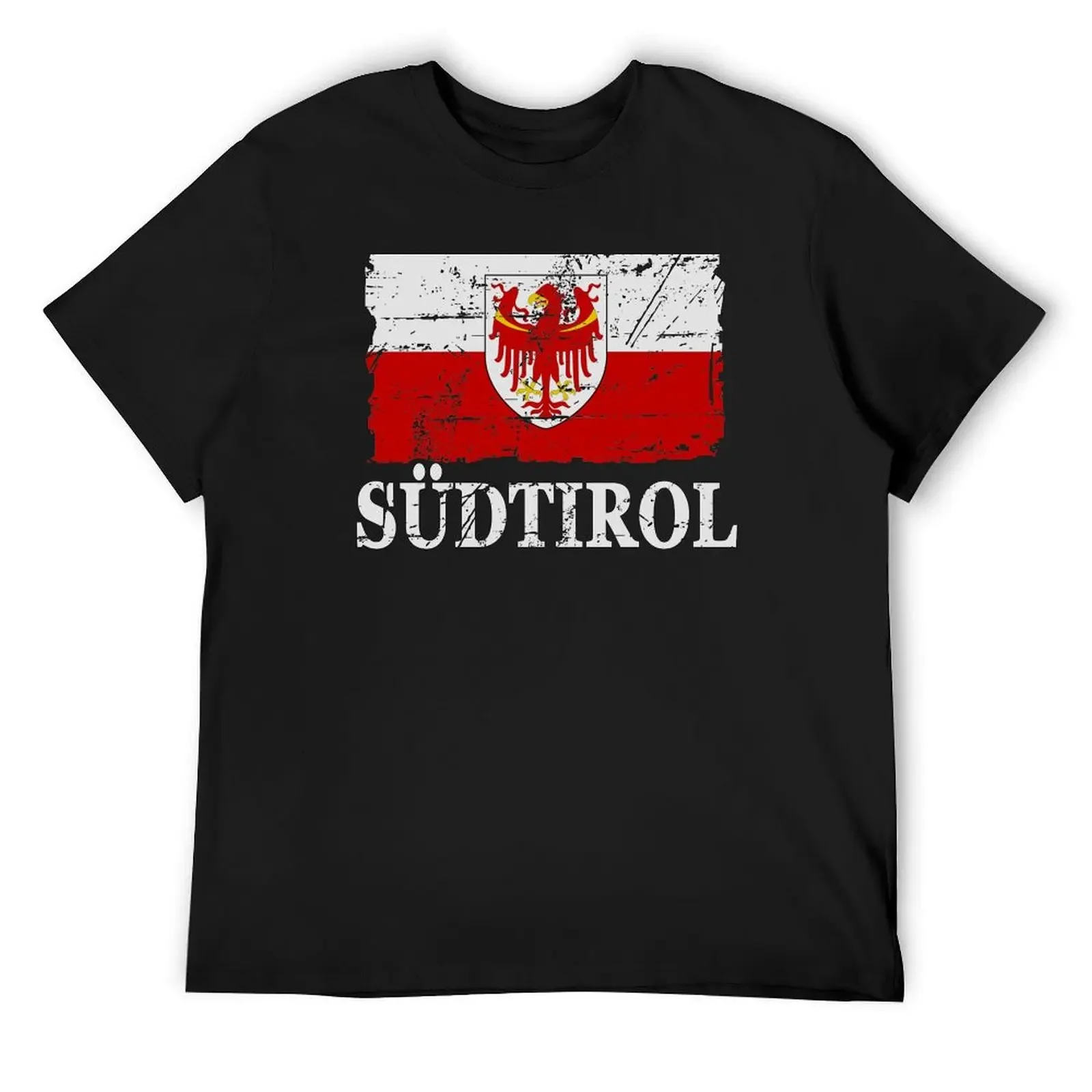 Flag of South Tyrol - Flag of Südtirol - Vintage look T-Shirt aesthetic clothes workout shirts for men