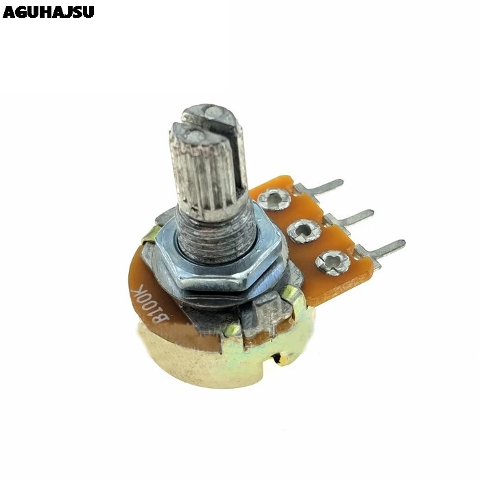 5pcs WH148 B1K B2K B5K B10K B20K B50K B100K B500K 3Pin 15mm Shaft Amplifier Dual Stereo Potentiometer 1K 2K 5K 10K 50K 100K 500K