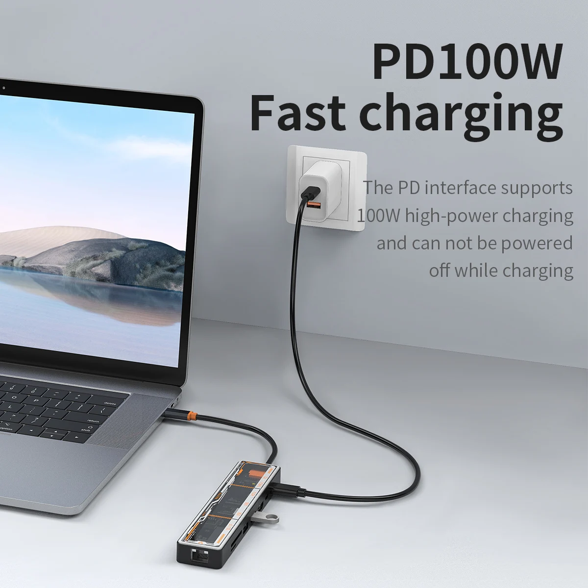 محطة إرساء HDMI شفافة ، 8 في 1 ، محول HDMI مع HDTV ، USB ، PD الشحن ، SD ، TF2.0 ، RJ45100M منافذ لماك ، باد ، ديل #6