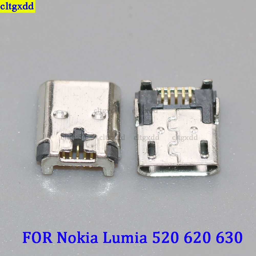 Cltgxdd 5ชิ้นเหมาะสำหรับ Nokia 5800 E71 6500C E66 8600 N720 820 520 630 920 822X5 X7 X71ขั้วต่อปลั๊ก Micro Nokia USB