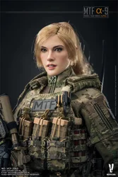 1/6 VERYCOOL VCF-2063 Female Mobile Task Soldier Force Alpha-9 Vivid Head Sculpt Carving with Long Gold Hair Sunglasses Model