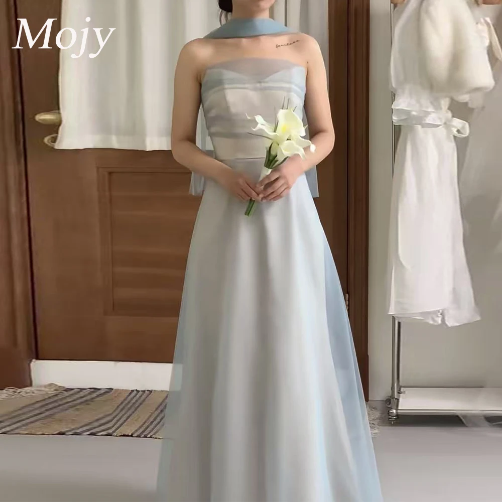 

Mojy Simple Customized Korean Wedding Dress Organza A-Line Bridal Gown Korea Wedding Photo Shoot Dresses 프롬드레스