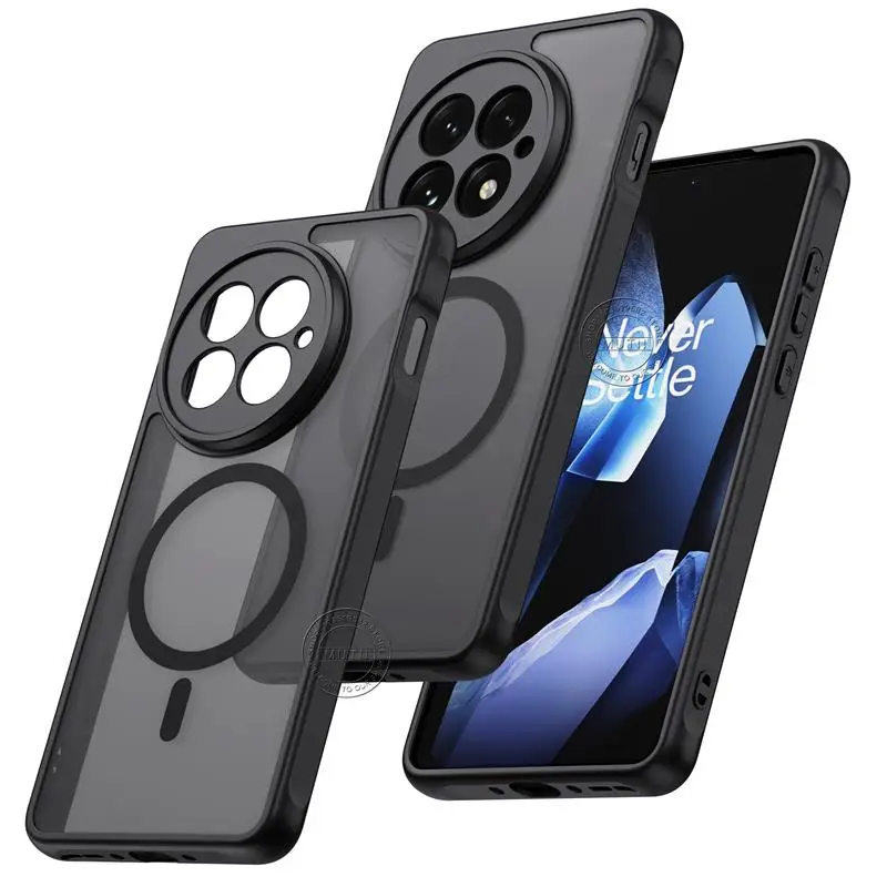 Étui pour OnePlus 13 13R ACE5 Pro, couverture magnétique de luxe Magsafe, chargement sans fil, résistant aux chocs, translucide, mat, mince Étui pour OnePlus 13 13R ACE5 Pro, couverture magnétique de luxe Magsafe, chargement sans fil, résistant aux chocs, translucide, mat, mince