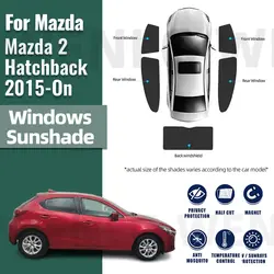 Custom For Mazda 2 Hatchback Demio DJ 2014-2020 Rear Side Window Sun Shade Car Sunshade Magnetic Front Windshield Mesh Curtain