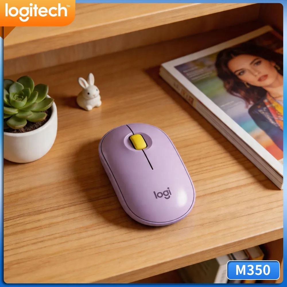 Logitech M350 Silent Pebble Mouse - 90% Less Noise, Dual Connectivity, USB Receiver, 18-Month Battery, Windows Macos Fit