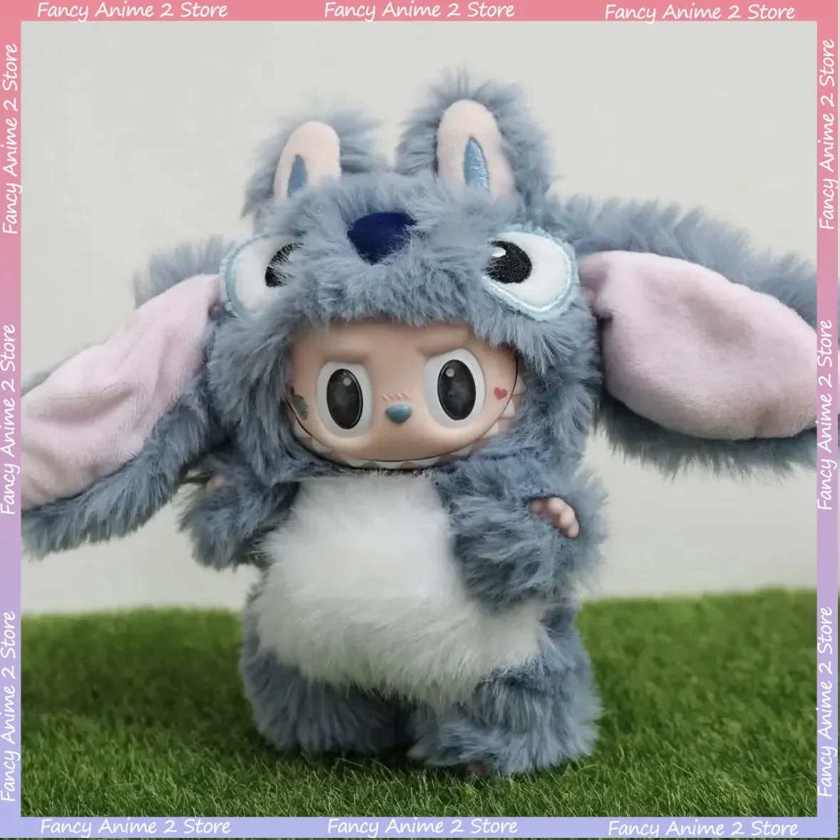 

Cartoon Kawaii Stitch Labubu Doll Fashion Clothes Outfit 17cm Labubu V1 V2 V3 Hanging Accessories Birthday Children Toy Gifts