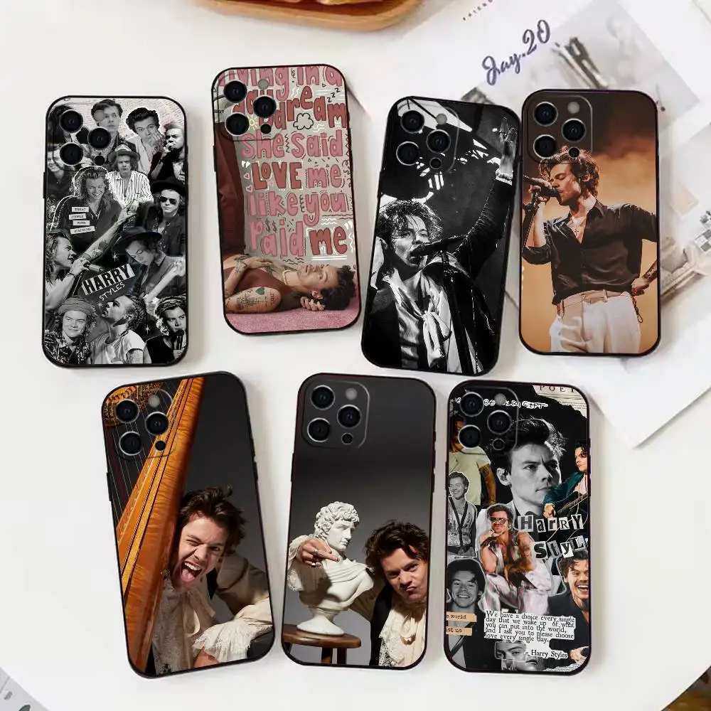 

H-HaRRy Music Styles Phone Case For iPhone17,16,15,14,13,12 Plus,Max Soft Silicone Black Cover
