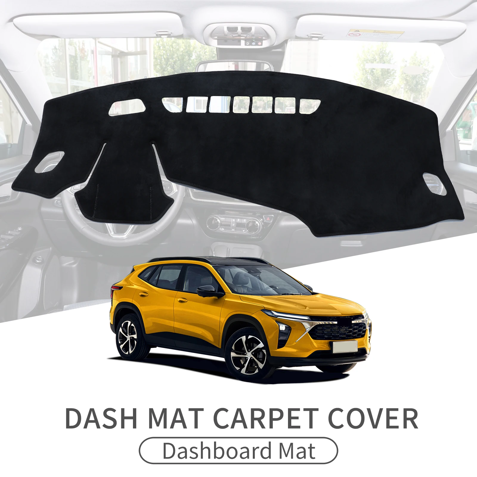 

Smabee Dash Mat for Chevrolet Trax 2024 Car Inner Dashboard Cover Dashmat Carpet Pad Accessories Black (Left Hand Drive)