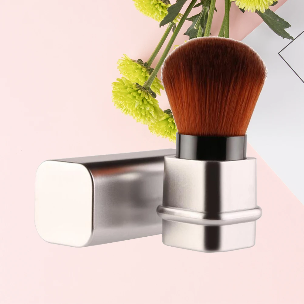 Escova de poeira cúpula blush retrátil pó facial moda maquiagem escovas removedoras de unhas