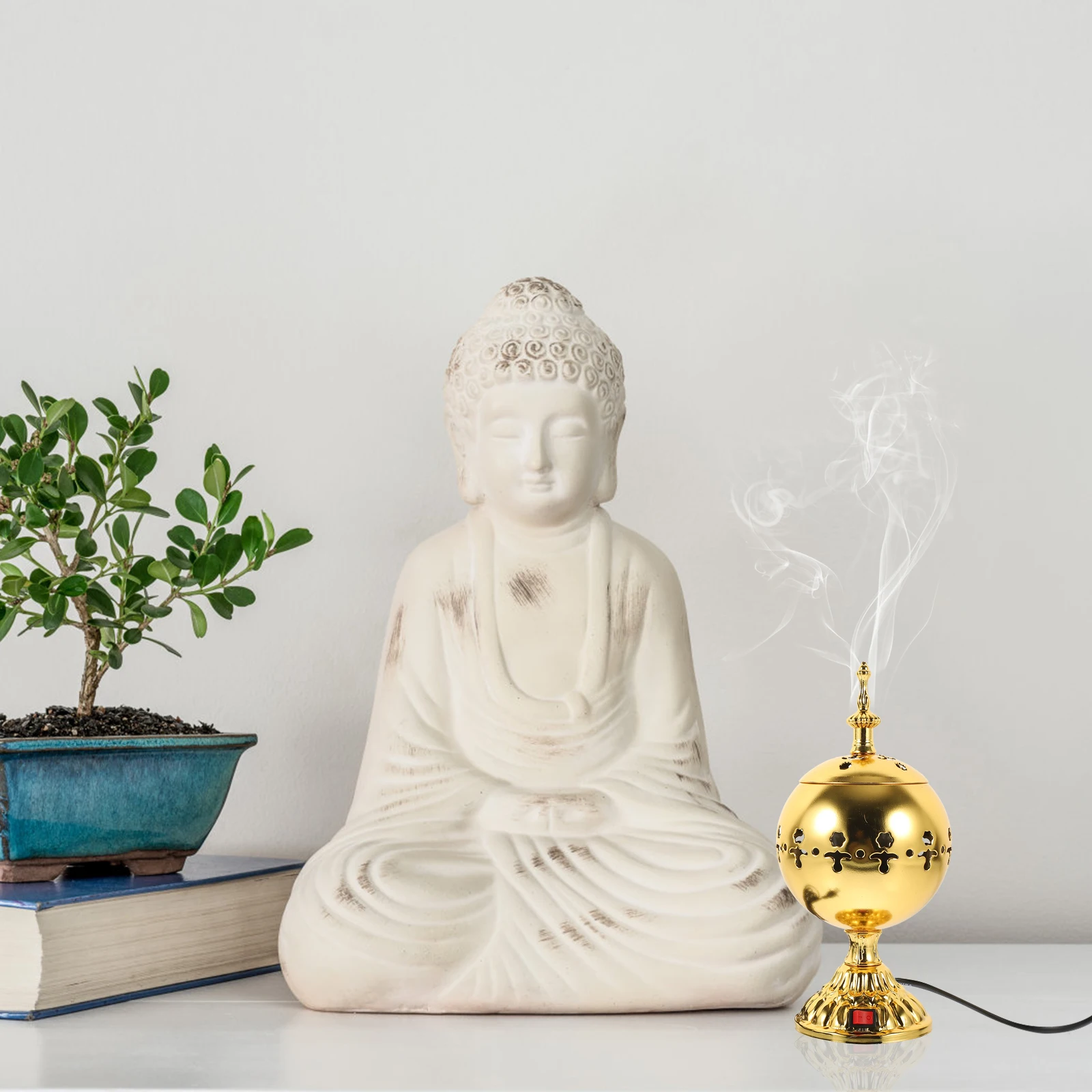 

Electric Arabian Incense Burner Eu Plug Vintage Metal Aroma Burner Decorative Incense Holder Home Relaxation Centerpiece