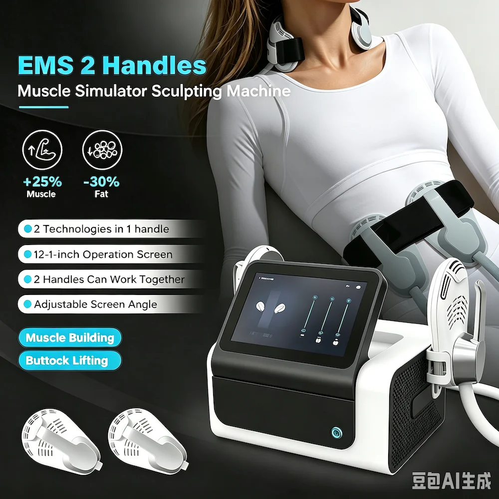 Faradic Muscle Stimulation Fat Burning Device Ems Electric Muscle Stimulator Sculpt Body Slimming Beauty Machine With 2 Handles